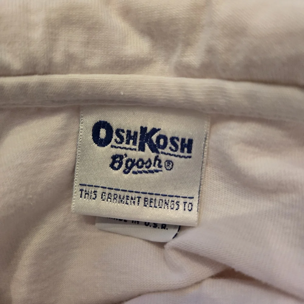 Vintage 1990s Osh Kosh B'gosh White Pink Long Sleeved Embroidered Collar Shirt